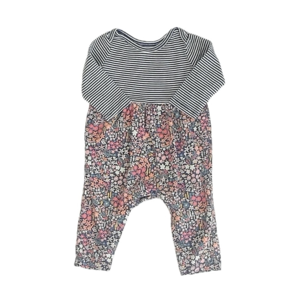 Tea Collection Girls Blue Stripe | Floral Long Sleeve Outfit size: 3-6 Months